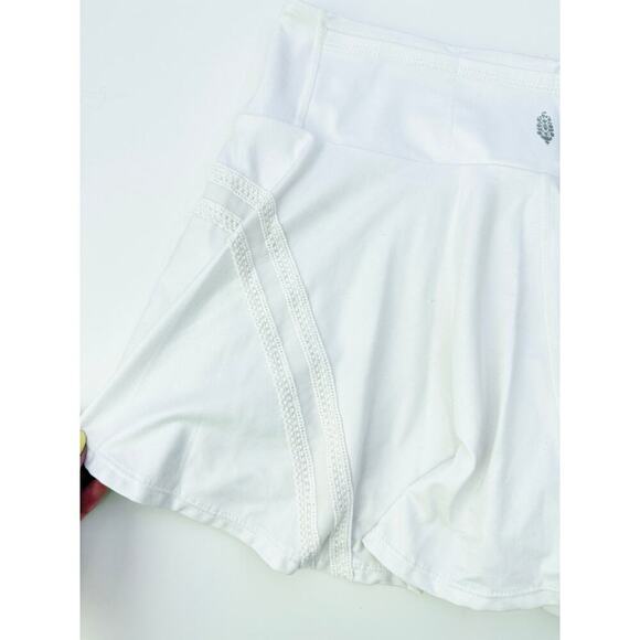 free people white pleats and thank you mini skort - size large - Picture 7 of 8